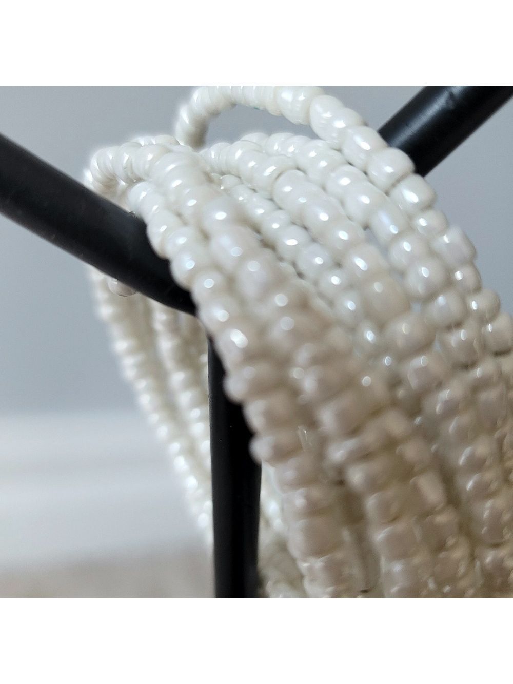 Fashion White Glass Bead Layered Bracelet